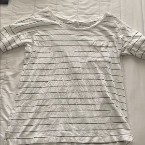 black and white striped t shirt with pocket